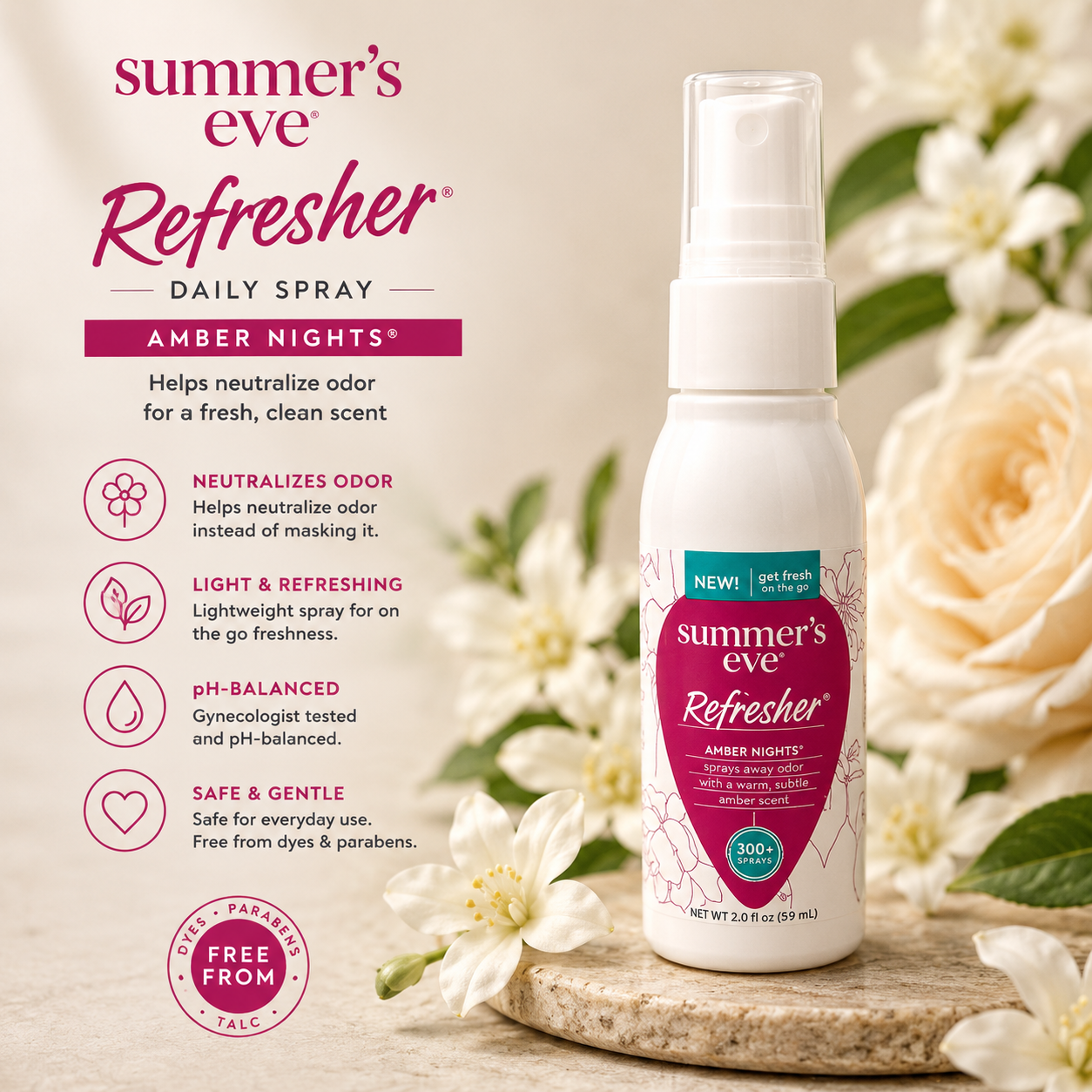 Summer's Eve Refresher Mist Feminine Spray Blissful Escape 1.89 Oz