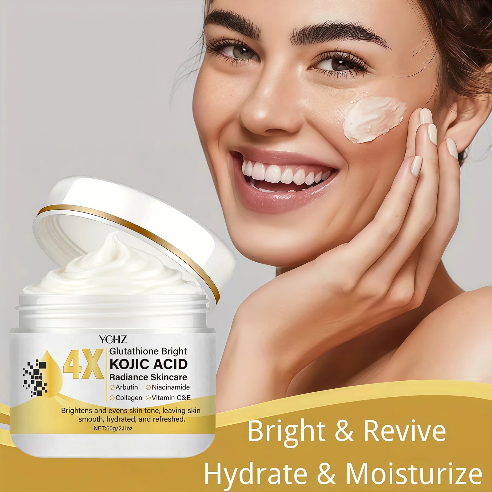 4X Kojic Acid Brightening Cream – Glutathione & Vitamin C Dark Spot Corrector